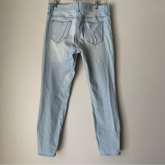 J.CREW Cotton Toothpick Ankle Zipper Pants Size 30 Railroad Stripe - Picture 4 of 9